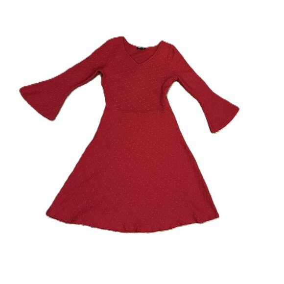 Like New Red Dress Sz Large, 3/4 length sleeves. Rayon/Poly blend. Roz & Ali - Picture 1 of 5